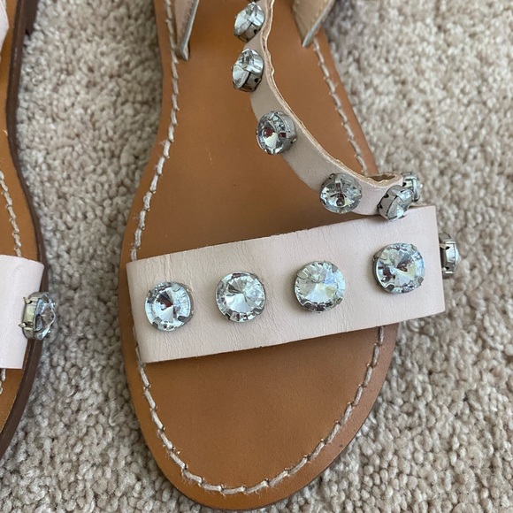 Zara crossover pink leather sandals with with jewels - Picture 3 of 5